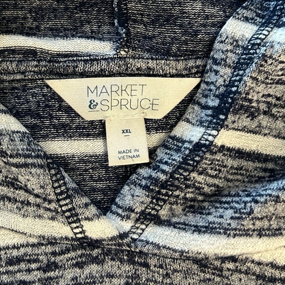 Stitch Fix Market & Spruce Navy/Cream Stripe Tunic w/Hood. Size XXL. Nautical. - Picture 2 of 5